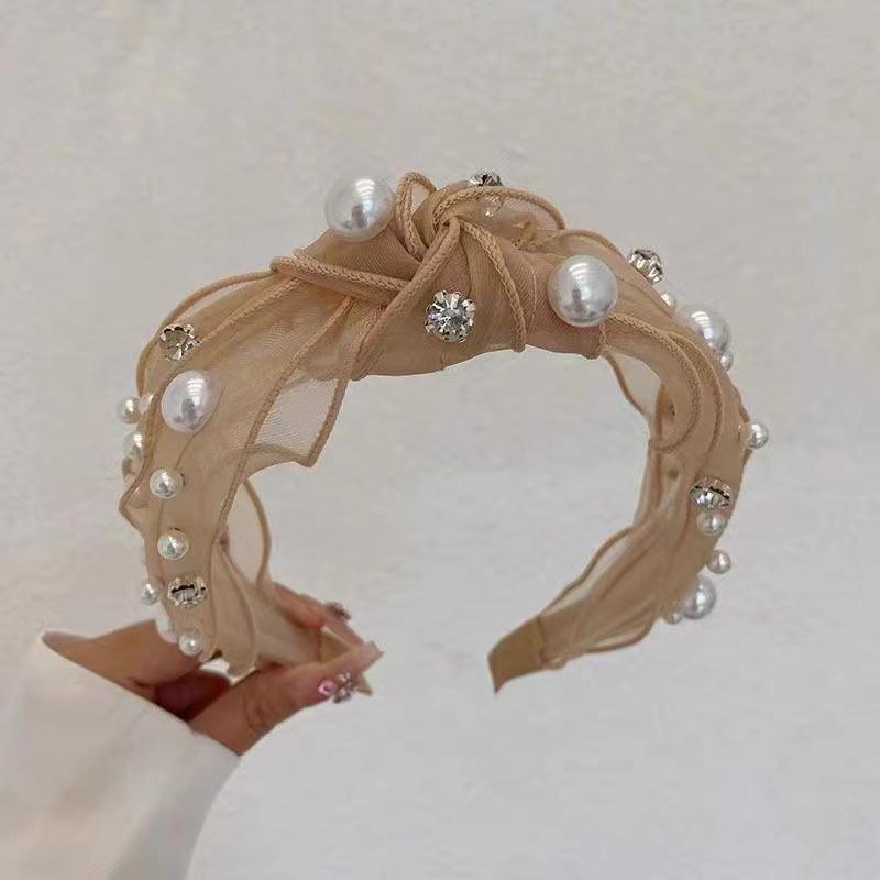 Koreanisches Strass-Tüll-Stirnband: Elegantes, vielseitiges Haaraccessoire für leichten Luxus