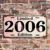 2D Flat, Vintage Metal Decorative Sign | Limited 2006 Edition Birth Year Wall Decor, Perfect for Garage, Bar, Living Room