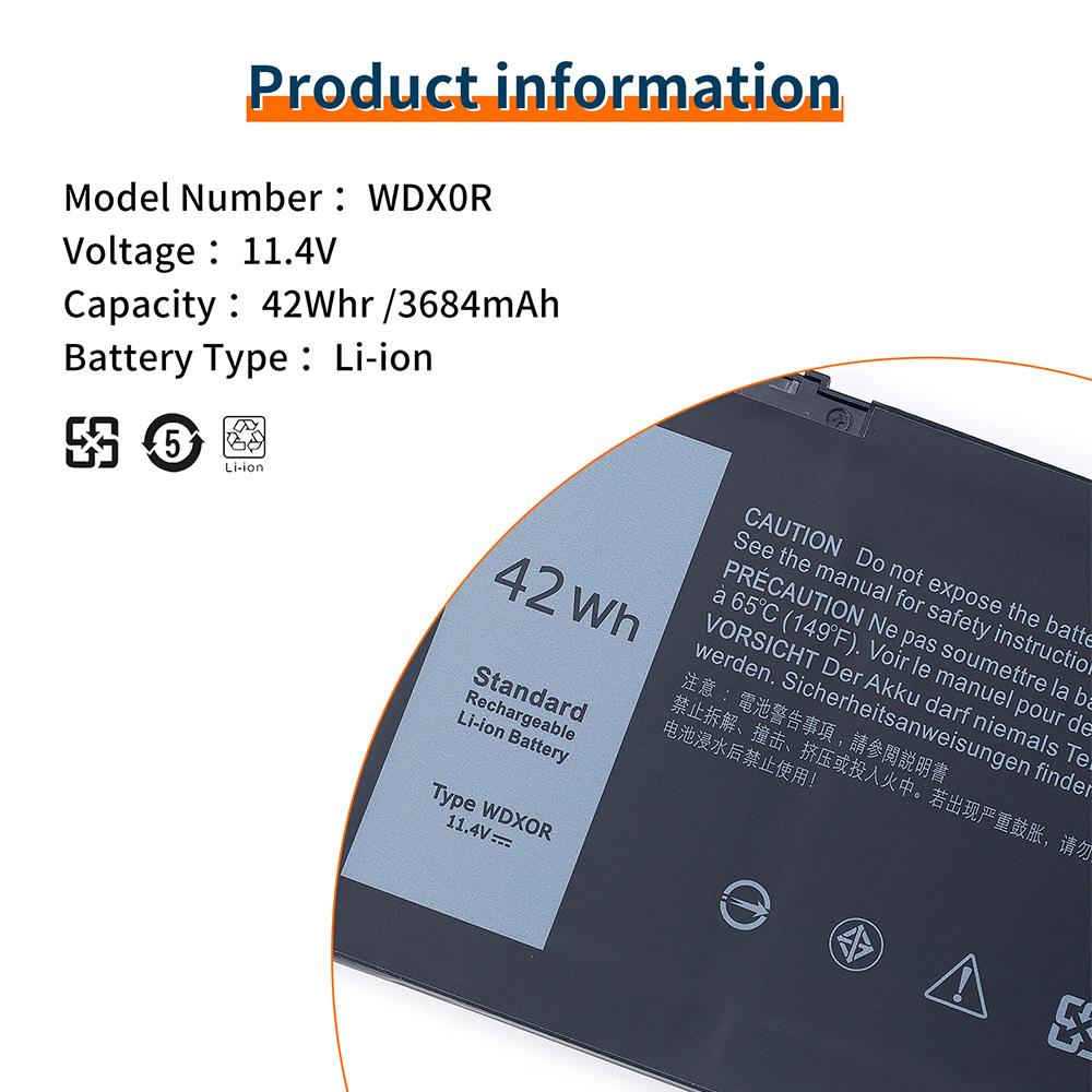 New Original 11.4V 42Wh Battery WDXOR WDX0R For Dell Inspiron 13 14 15 17 5000 7000 P69G001 5378 5379 5770 5570 P69G Vostro 5471