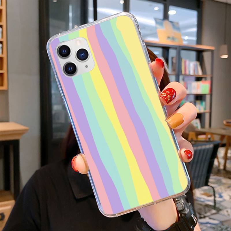 Original Rainbow Phone Case for iPhone 11 12 13 Mini Pro Max 8 7 6 6S Plus X 5 SE 2020 XR XS Case Shell