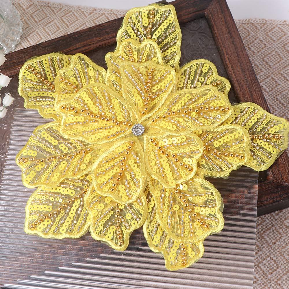 Embroidered Flower Multi-layer Appliques Sequin Clothing Applique DIY Clothing Patches Dressmaking