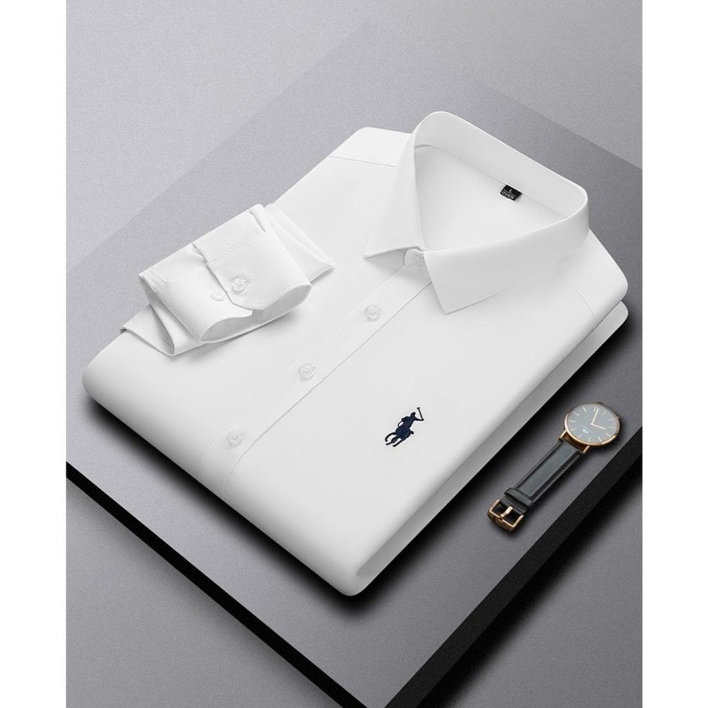 TrendHub Casual Long-sleeved Shirt Embroidery Trendy Loose Shirt Men