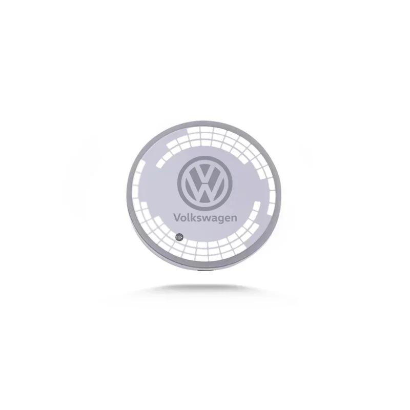 2025 Hot LED Car Coaster Light Water Cup Holder Mat Ambient Lamp for Volkswagen Golf Passat Jetta Tiguan Polo Bora Beetle Caddy