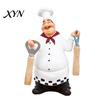 Blackboard Chef Ornament Figurine, Resin Countertop Table Decoration, Funny Statue with Kitchen Decor Seasoning Bottle/Bottle Opener/Message Board for