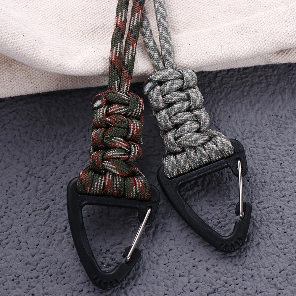 Survival Backpack High Strength Camping Hiking Triangle Buckle Paracord Key Ring Keychain Lanyard