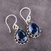 London Blue Topaz Gemstone 925 Sterling Silver Handmade Drop/Dangle Earrings EE-97-10