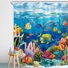 Colorful Underwater Ocean Fish Coral Reef Shower Curtain Machine Washable All Season Waterproof Privacy Protection Easy To Clean