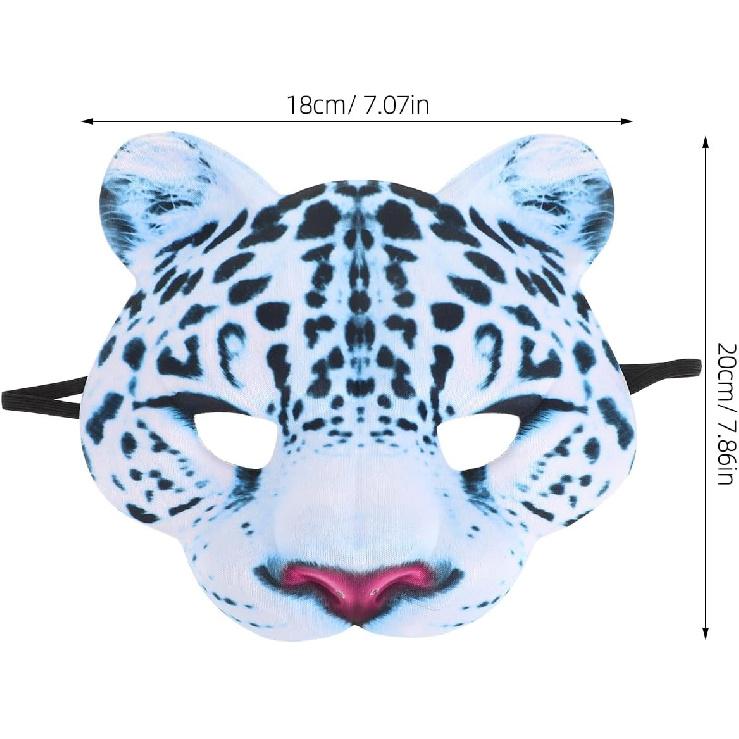 Leopard Mask Halloween Costume Zoo Animal Masks Halloween Eva Mask Snow Leopard Animal Mask Easter Carnival Party Masquerade Half Face Mask Halloween
