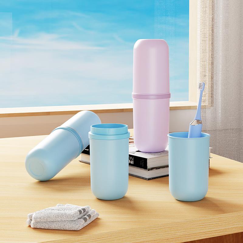 Removable Travel Toothbrush Storage Case | Water-Resistant Divided Sections | Ingenious Storage Cup Toiletry Organizer Caddy