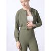 New Women's Spring/Summer Double Zipper Sports Jacket - Casual Running & Yoga Top with Waist-Cinched Design