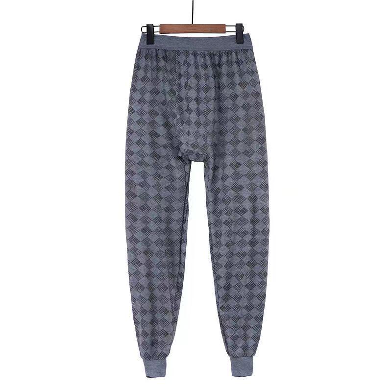Men's Autumn Printed Trousers: Loose, Comfortable, and Elastic Polyester-Cotton for Middle-Aged and Elderly