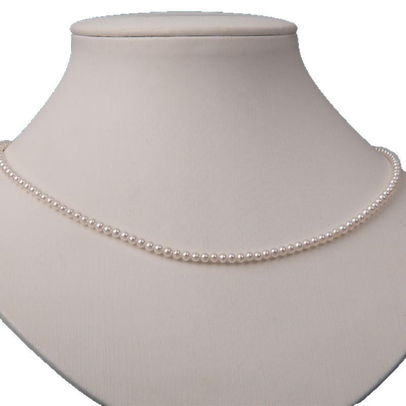925 Sterling Silver Akoya Freshwater Pearl Necklace - Women's Beaded Clavicle Chain for Summer
