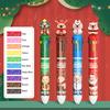 Christmas Capybara Ballpoint Pen 10 Color Retractable Cartoon Pen Smooth Writing Festive