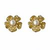 Golden Thread Flower Letter Flower Earrings, Light Luxury Earrings, Fashionable and Exquisite Versatile Earrings