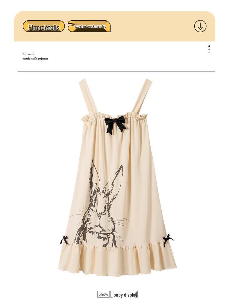 Summer Pure Cotton Sleeveless Nightgown for Girls, Plus Size Comfortable Loose Tank Dress