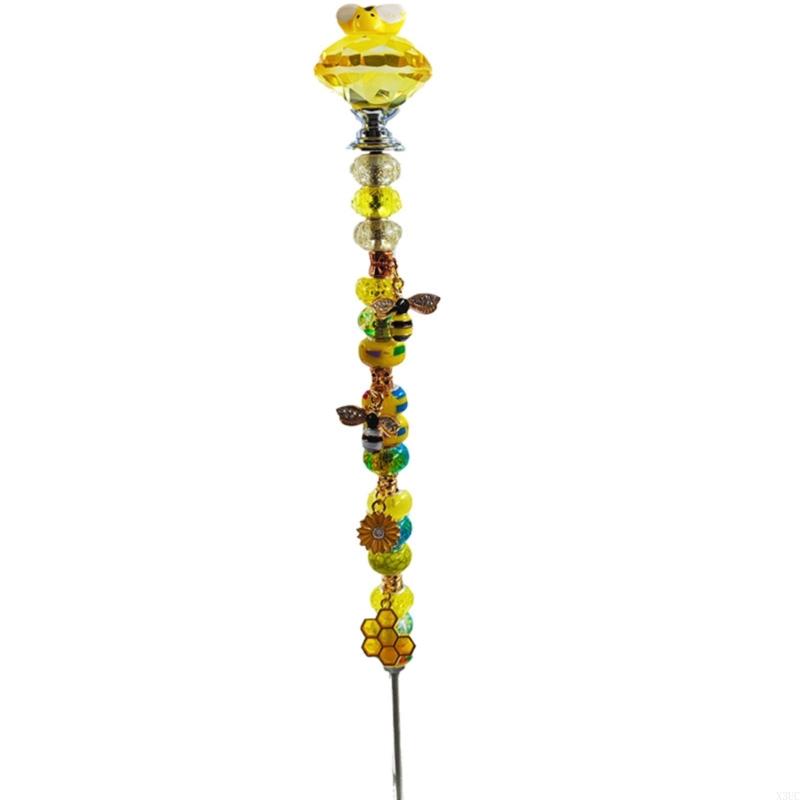 

Bees Attractor Solar Garden Decoration Stake Durability Resins Metal Hybrids for Pollinators Enhancement X3UC жовтий