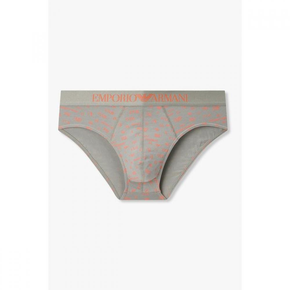 Emporio Armani Men S Allover Logo Graphic Brief 0816111016 S(95)