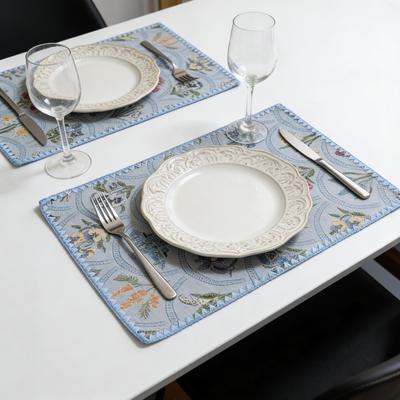 Farmhouse Style Reusable Dining Table Cotton Linen Kitchen Tabletop Cotton Table Mats 12 X 18 Inch Placemats