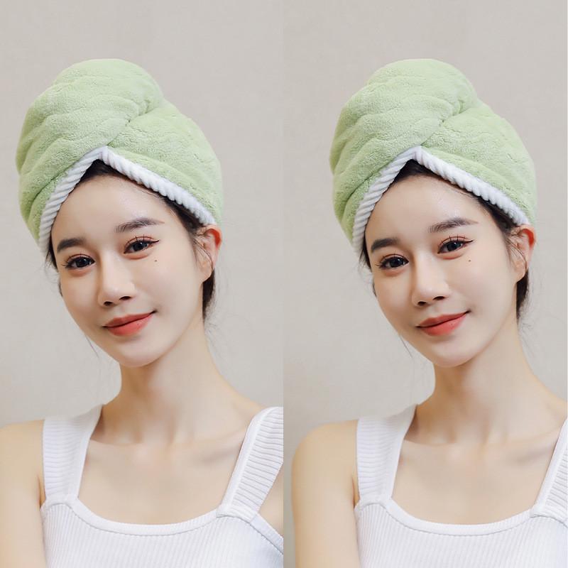 Premium Hair Drying Hat Coral Fleece Drying Cap With Thick Absorbent Design For Home And Travel