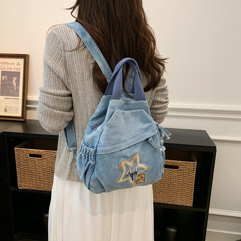 Denim Rucksack Damen Rucksack mit großer Kapazität