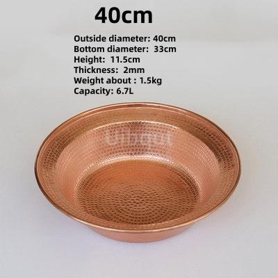 Elegant Handmade big Copper Basin Pure Thick Copper Pot Upscale Decorative Gift for Luxury Wash Basket round deep Cleaning basin