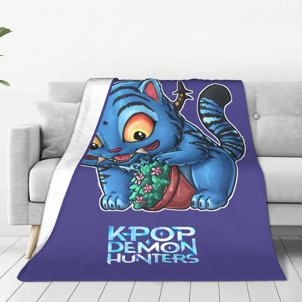 Derpy Tiger & Jinu & Rumi Decke, hochwertige, superweiche Kpop-Dämonenjäger-Bettwäsche, Überwurf für Winterkinder, Street-Trend-Tagesdecke