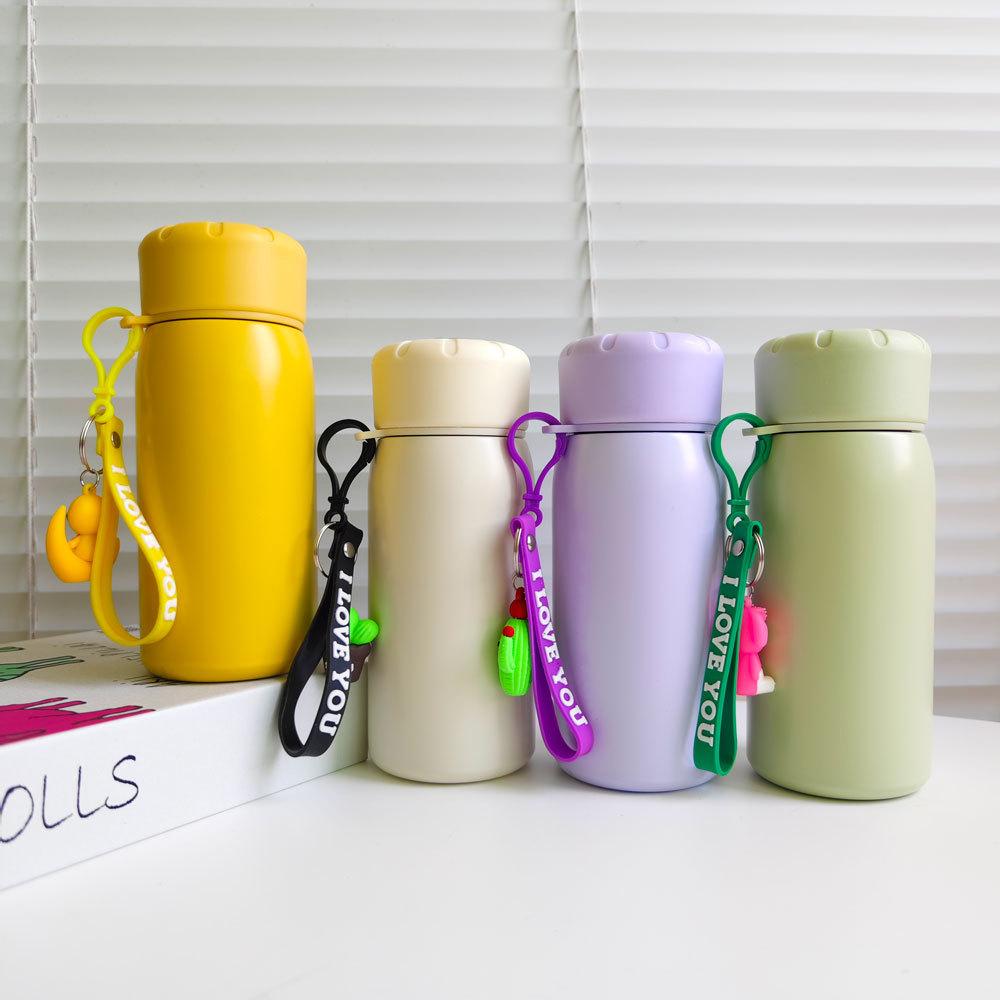 400ml Smart 316 Stainless Steel Insulated Water Bottle, Temperature Display Flask with Cute Strap