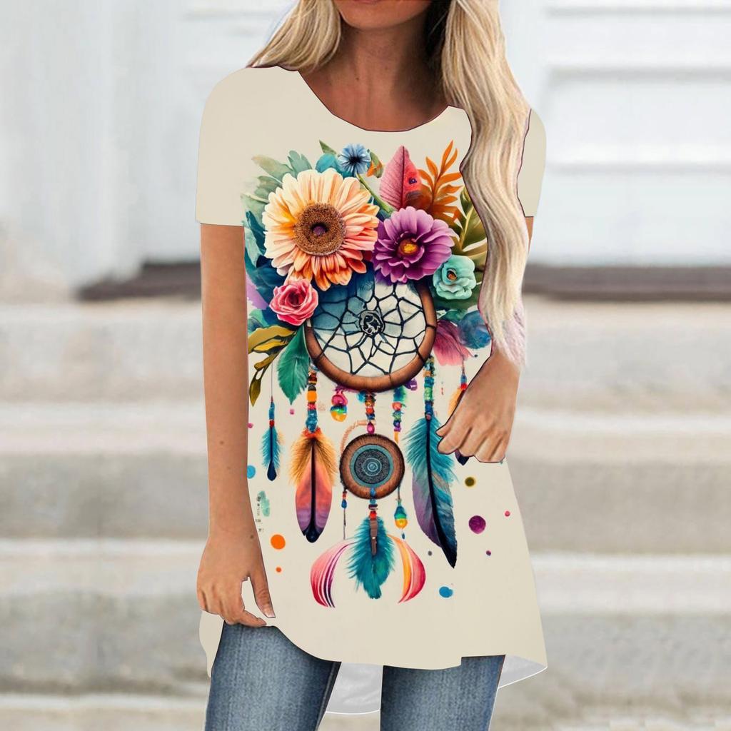 Indian Galaxy Dream Catcher 3D Print T-Shirts Women Streetwear Short Sleeve T Shirt Oversized Tunic Y2K Tops Tees Woman Clothing