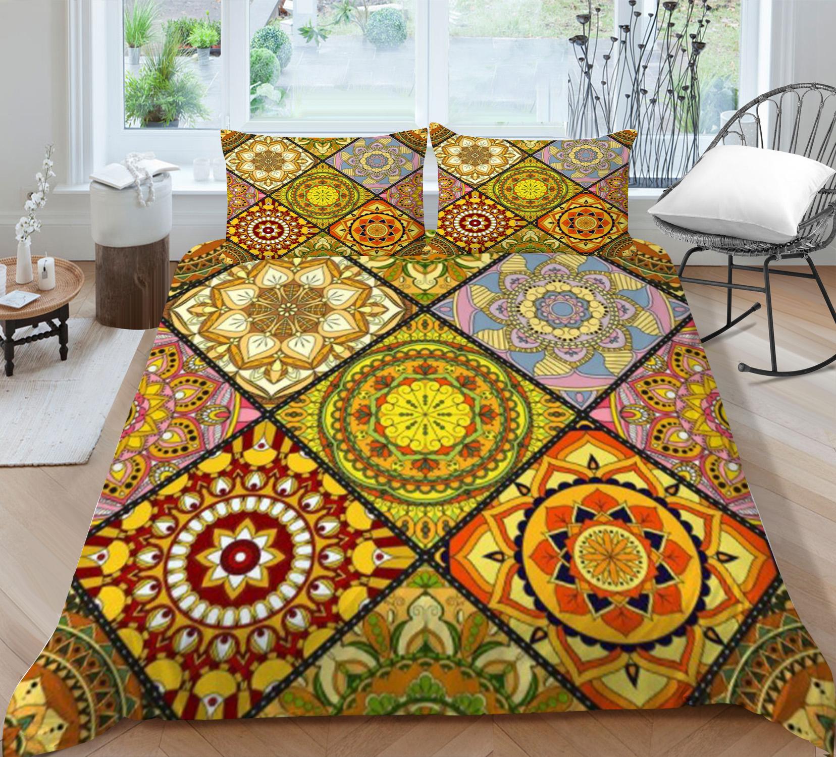 

Детский комплект постельного белья с 3D богемным принтом, пододеяльник, детская школьная кровать для взрослых, мягкий теплый комплект постельного белья, домашнее постельное белье, одеяло, пододеяльник EU Single 135x200cm