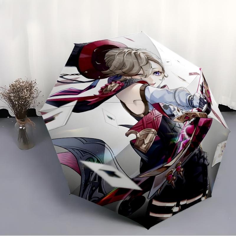 1pc Genshin Impact Lyney1 Umbrella, Sun Protection, And UV Shielding. It Has Eight Sturdy Ribs for Outdoor Use And Perfect Gift