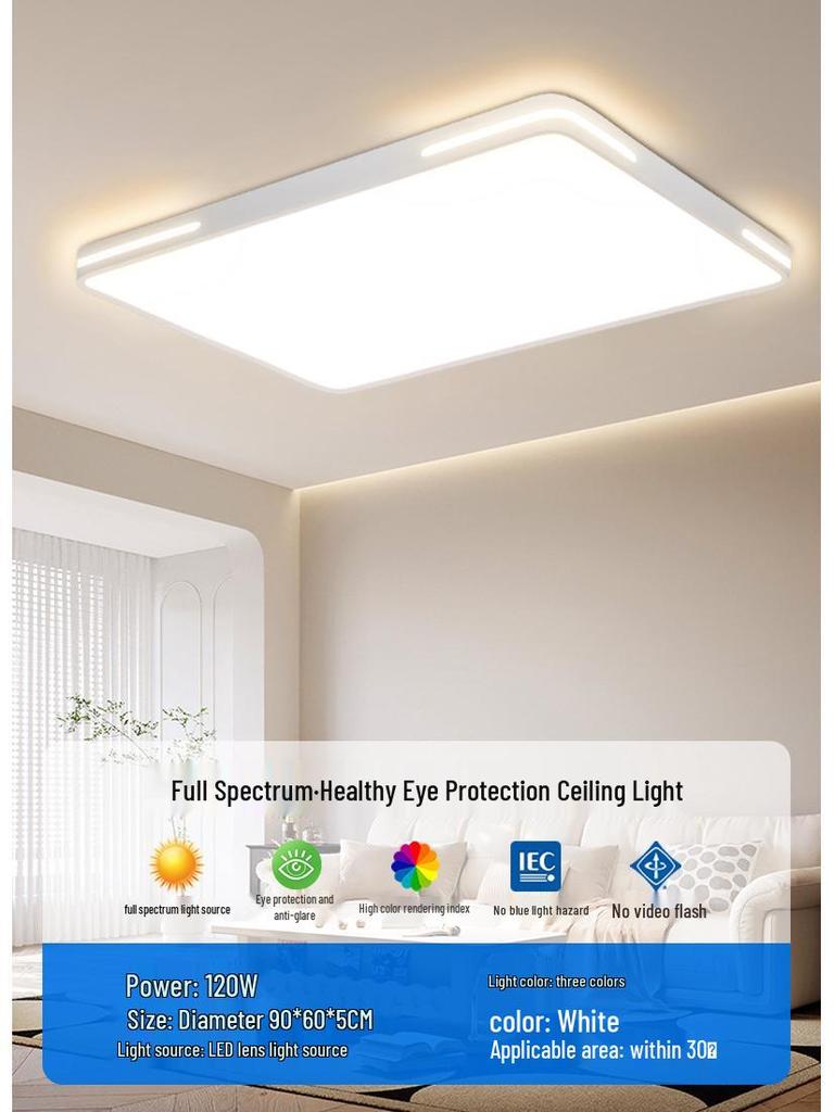 Ultra-Thin LED Ceiling Light 2025 - Full Spectrum Eye Protection, Super Bright Minimalist Design for Master Bedroom