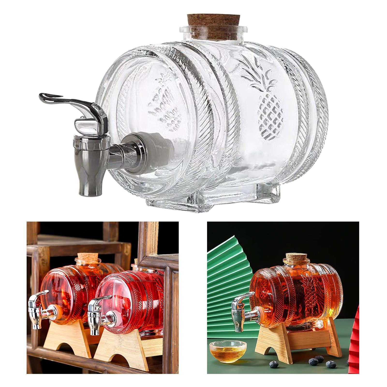 1л бочонок для напитков с краном стеклянная винная бочка герметичная бутылка для женьшеневого вина стеклянная винная бутылка винный кувшин