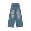 Damen S Vintage Used Gewaschene Weite Jeans Frühling Sommer