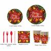 Reindeer Design Christmas Disposable Tableware Color Printed Party Dinnerware Set  Venue Decoration