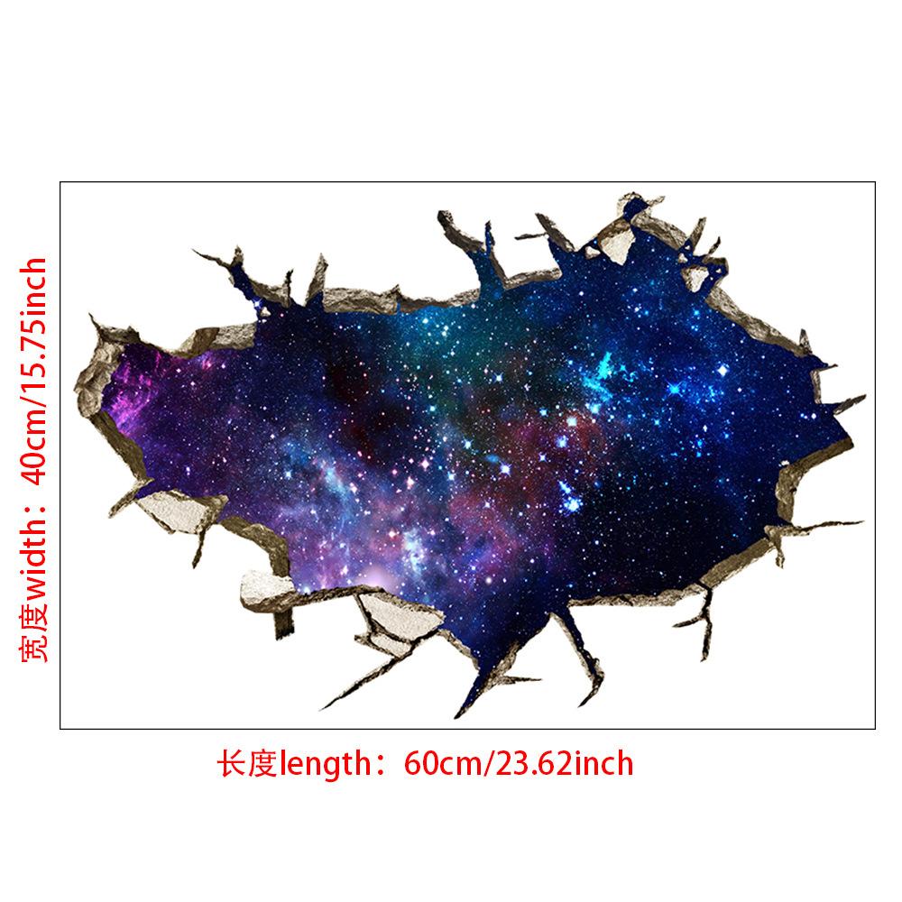 3D Self-adhesive Tearable Wall Starry Sky Universe Planet World Ceiling Living Room Decorative Wall Sticker