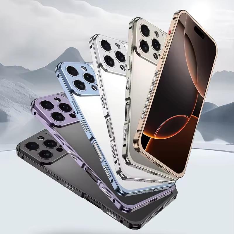 Rahmen Bumper Handyhülle aus Luftfahrt-Aluminiumlegierung für iPhone 16 15 14 13 12 Pro Max Plus Metall Linsenschutz Stoßfeste Hülle