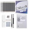 Bview Art Professional 32-pc Artist Drawing Set: 17 Graphite Pencils, 5 Charcoals, Blending Stumps & Studio Tools