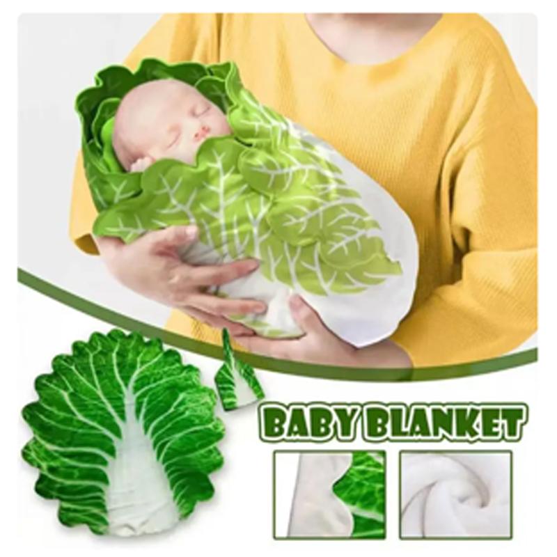 Non-Toxic New Modelsbaby Flannel Blanket Burrito Baby Wrap Blanket With Hat Pancake Chinese Cabbage Blanket Baby Warm Quilt