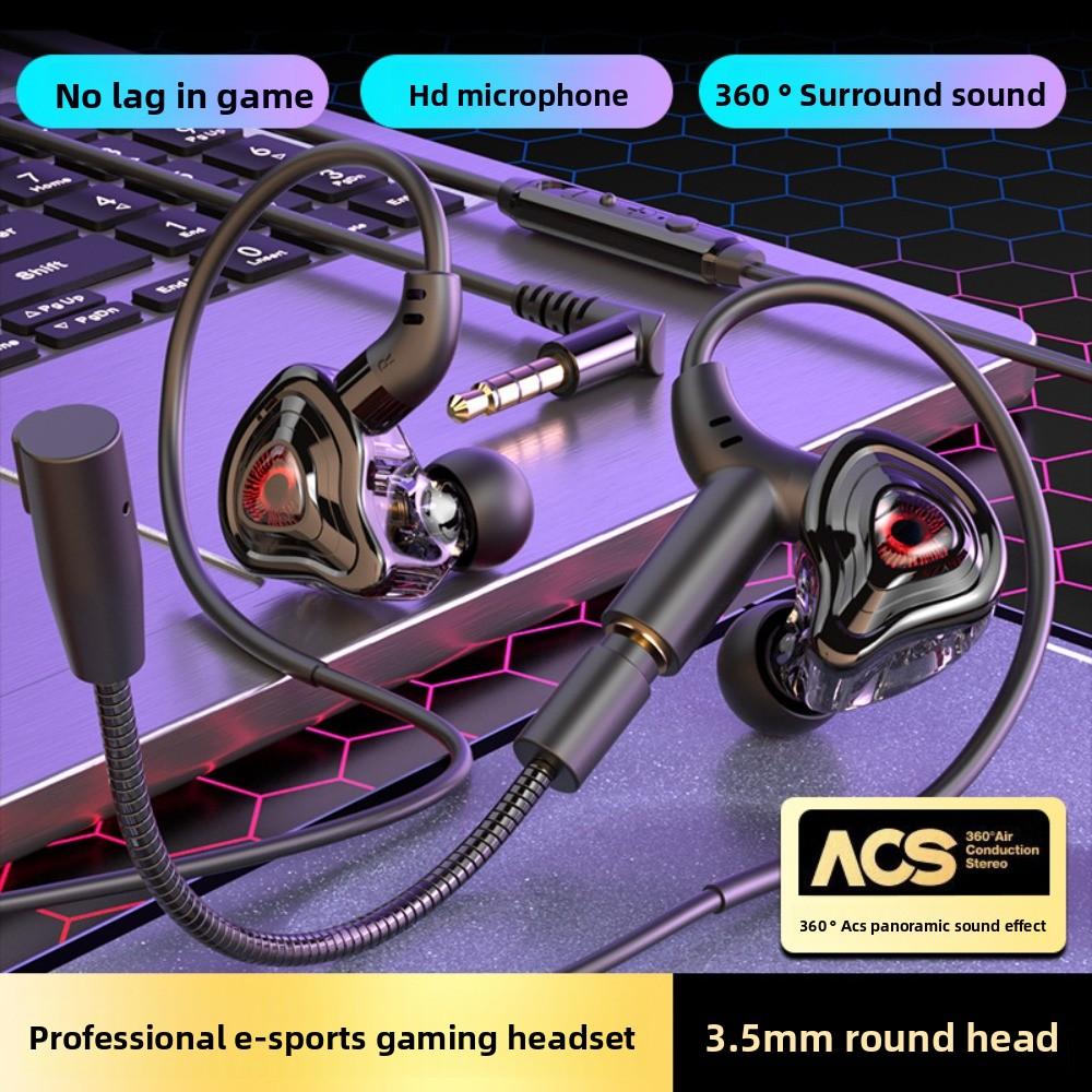 Dual Mic Wired Earphone in-Ear Earpiece Headset Stereo Wired Earbuds Wired Headset Listen To Music