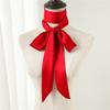 Influencer Style Silk Scarf: Hair Tie, Solid Color, Long & Narrow, Korean Style Necktie, Flowing Ribbon for Women