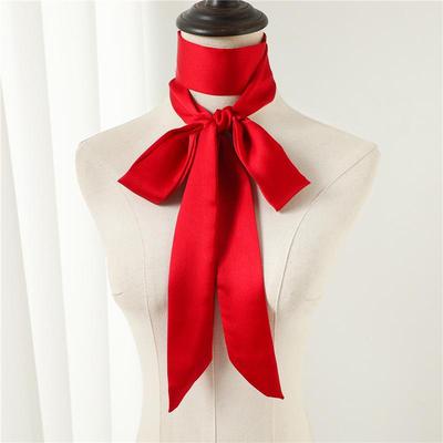 Foulard in Seta Stile Influencer: Elastico per capelli, tinta unita, lungo e stretto, stile coreano, cravatta, nastro fluttuante per donne