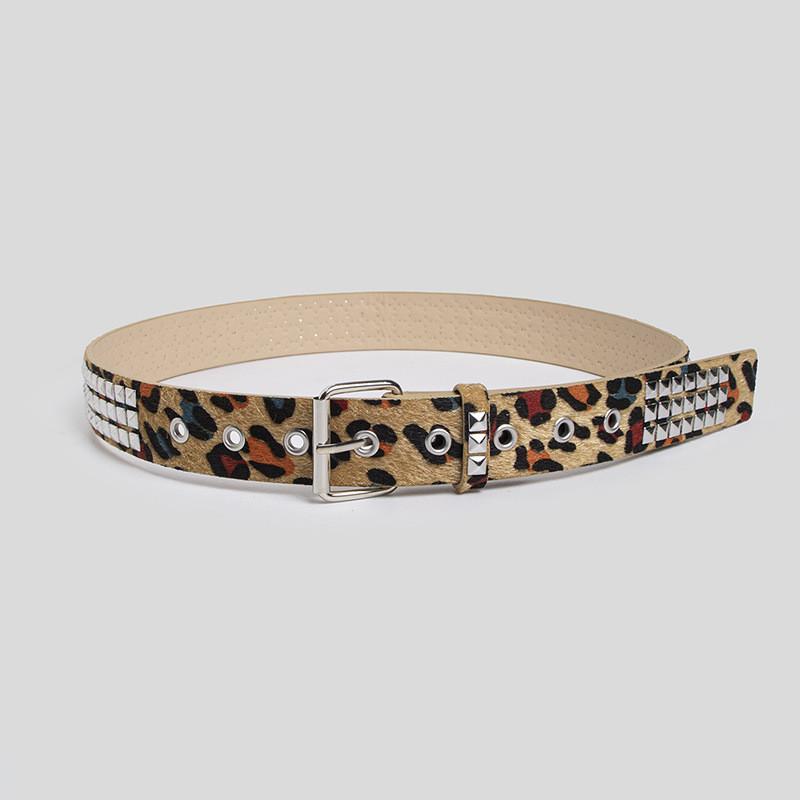 Youth Animal Print Belt With Alloy Pin Buckle And Vintage Finish For Daily Fashion