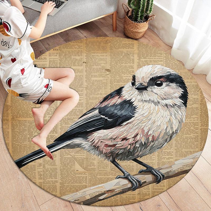 Stickerbird Round Area Rug,Carpet Rug for Living Room Bedroom Sofa Playroom Decor,Non slip Floor Mat