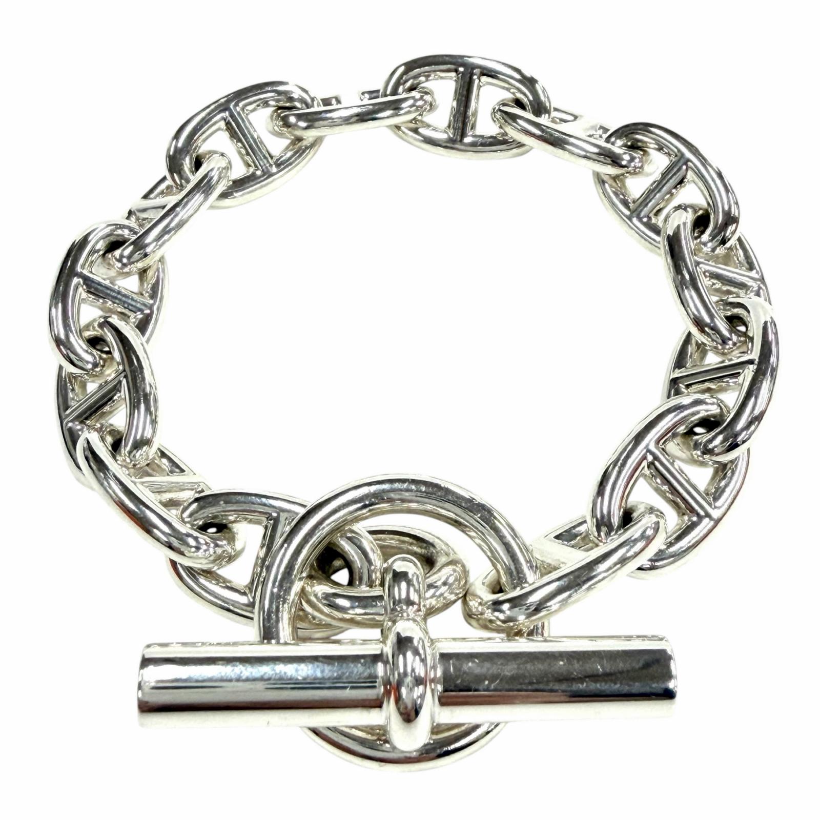 

Excellent HERMES bracelet Chene Dunkle MM Silver AG925 Women Used