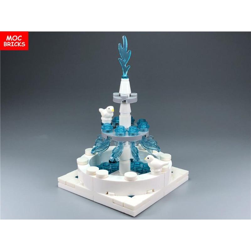 Collection sale MY OWN CREATION Blocks Park Fountain Bird City Water Statue Building Blocks Learning building blocks Playthings Children gifts