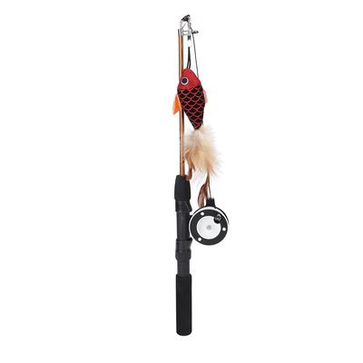 Cat Fishing Pole Toy Bite Resistance Multifunctional Cat Feather Teaser Wand Toy for Cats