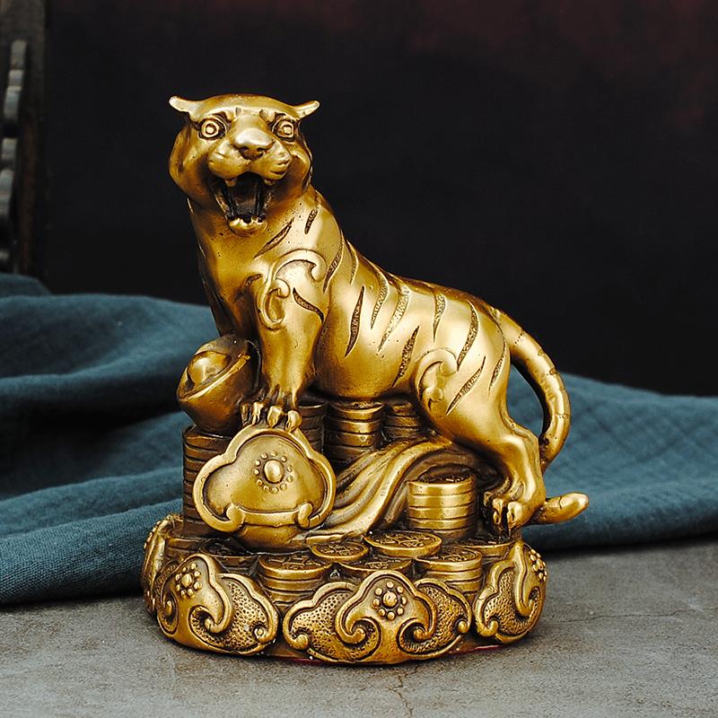 Pure Copper Zodiac Figurines Rat Ox Tiger Rabbit Dragon Snake Horse Sheep Monkey Rooster Dog Pig Animal Blessing Lucky Charms Cr