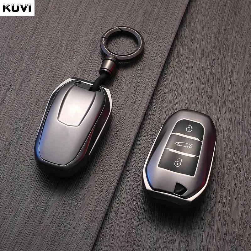 Gun Grey Tpu Shell Fob Car Key Case Cover For Peugeot 3008 308 408 4008 508 5008 2008 Citroen C4 C5 C4L C6 C3-Xr Ds3 Ds4 Ds5
