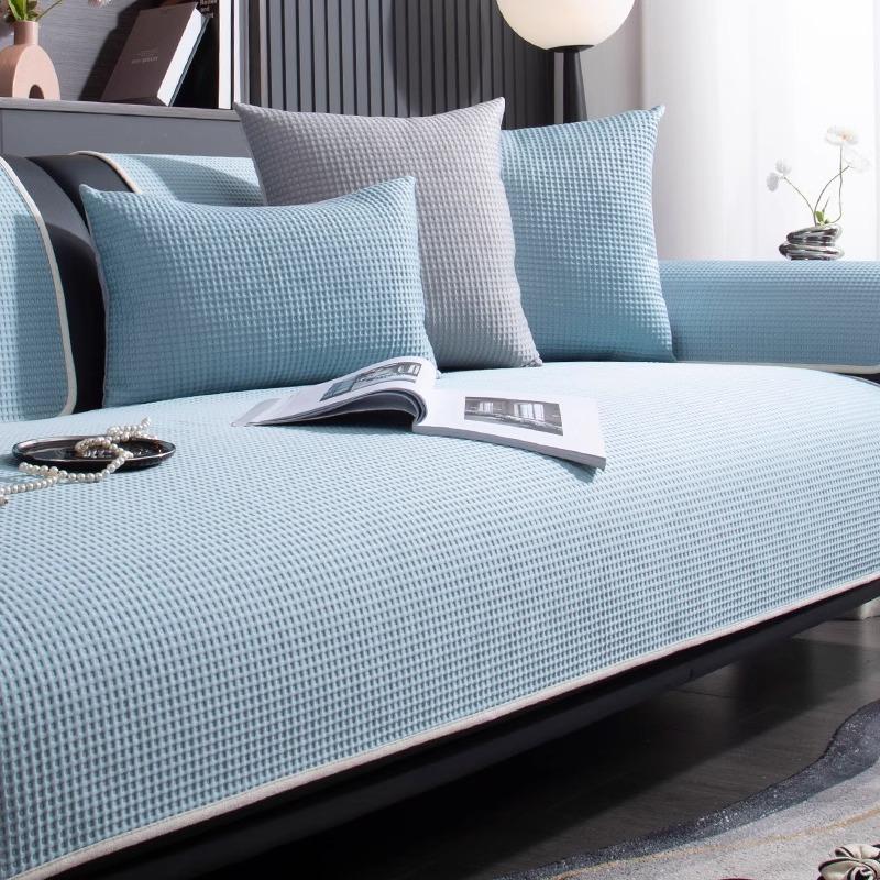 Summer Mat Sofa Cushion, Summer Seat Cushion, White Simple Sofa Cover Cover, Ice Silk Non-Slip Sofa Seat Cushion