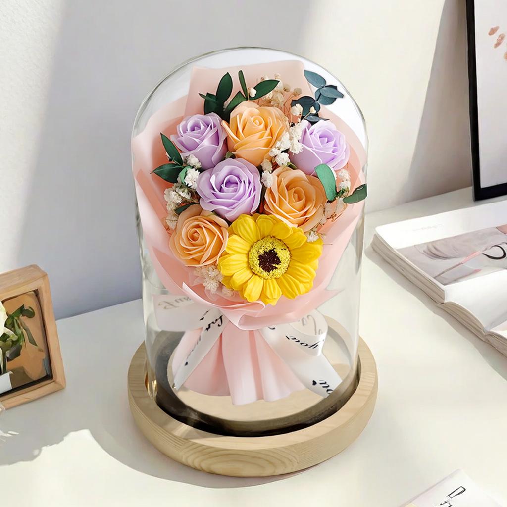 Immortal Rose Bouquet with Lights - Romantic Gift for Women